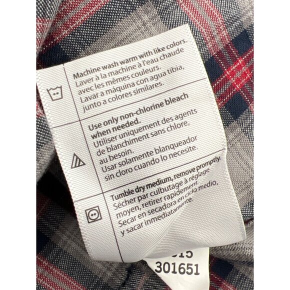 Carhartt Relaxed Fit Men Gray Red Long Sleeve Button Down Plaid Shirt Size M - Picture 10 of 11